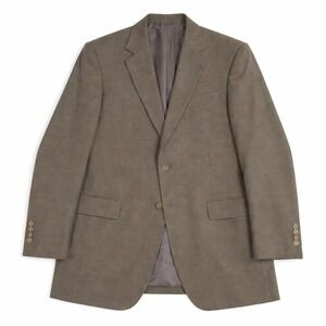 Tallia Uomo Worsted Wool Jacket – 44L Brown Made in USA Serra Super 110s